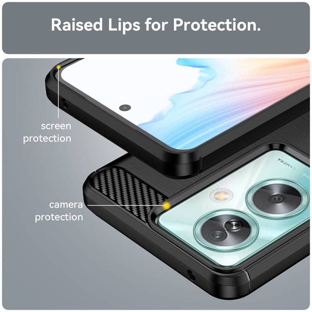 Techsuit Carbon Silicone - θήκη για Oppo A79 / Oneplus Nord N30 SE - Μαύρο 6
