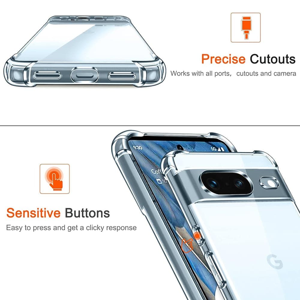 Techsuit Shockproof Clear Silicone - Google Pixel 8a - Διάφανο 3