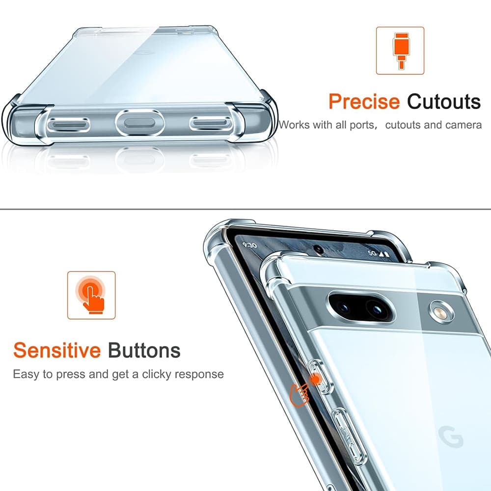 Techsuit Shockproof Clear Silicone - Google Pixel 7a - Διάφανο 3