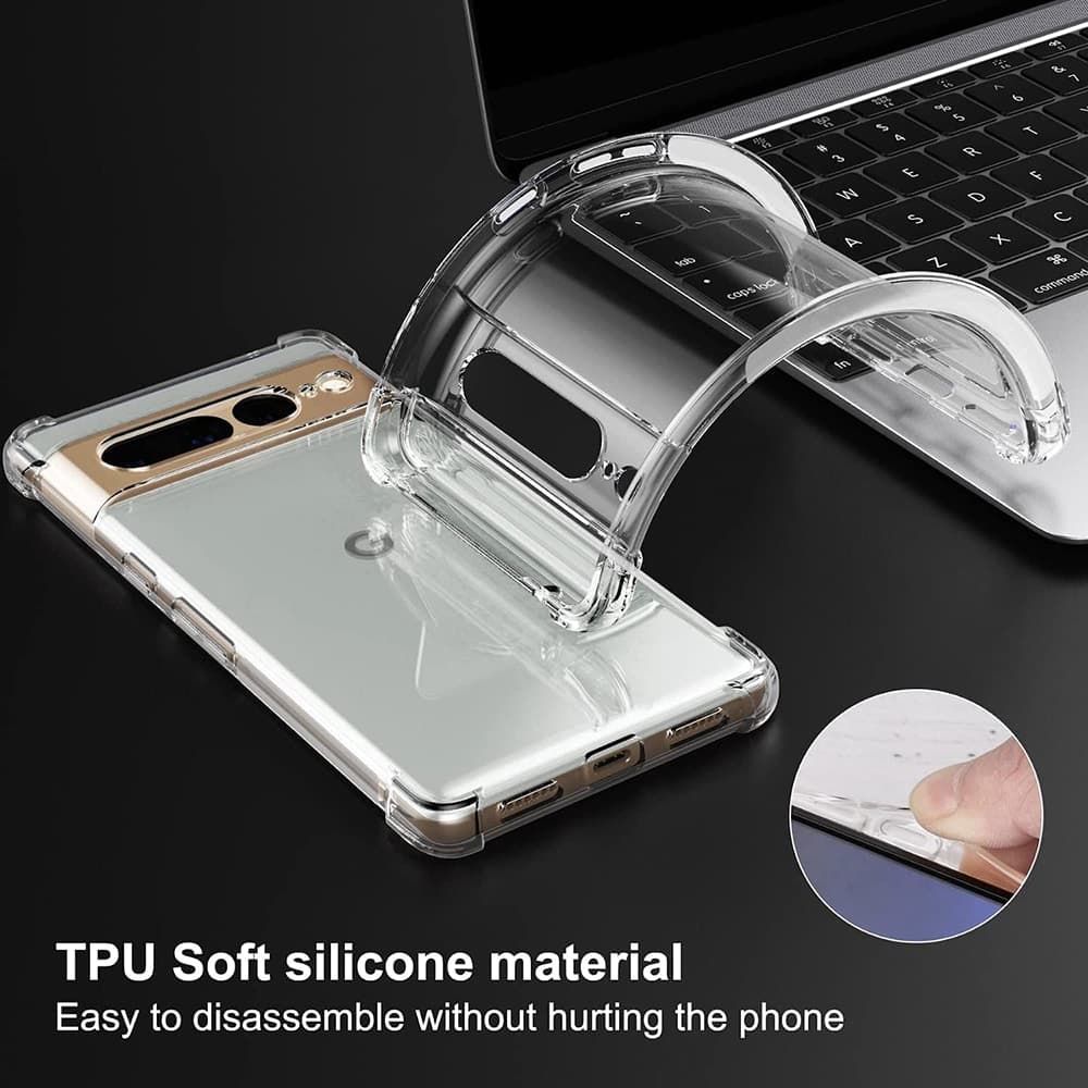 Techsuit Shockproof Clear Silicone - Google Pixel 7 Pro - Διάφανο 4
