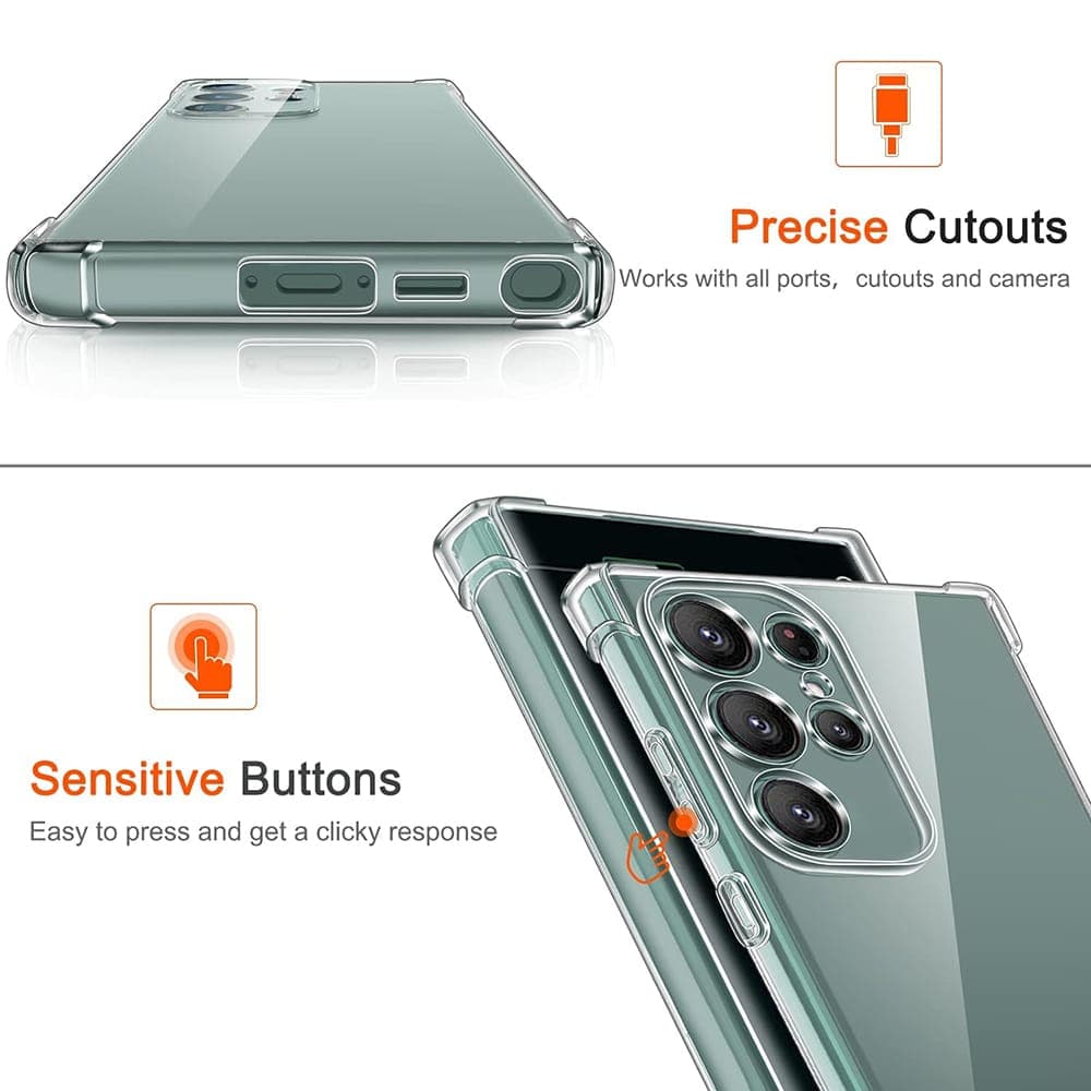 Techsuit Shockproof Clear Silicone - θήκη για Samsung Galaxy S22 Ultra 5G - Διάφανο 4