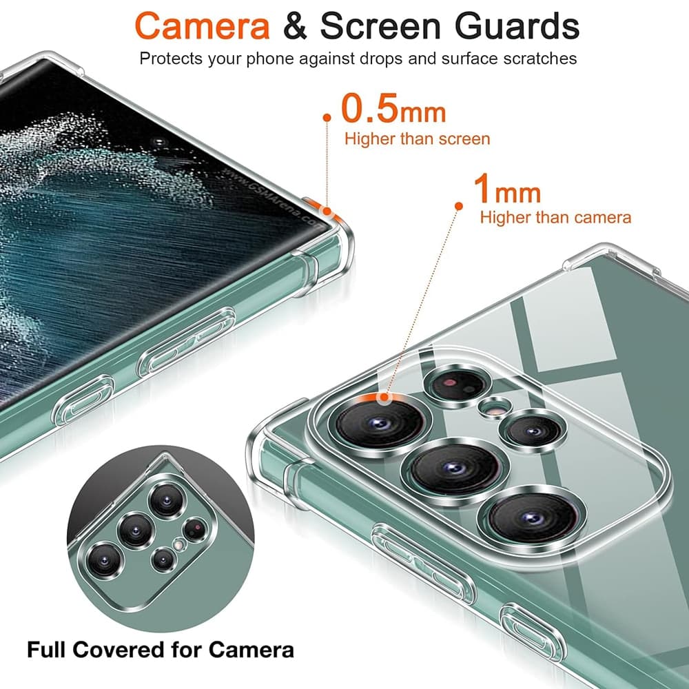 Techsuit Shockproof Clear Silicone - θήκη για Samsung Galaxy S22 Ultra 5G - Διάφανο 3