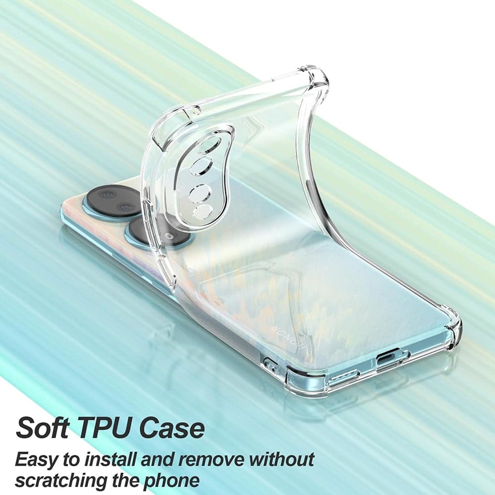 Techsuit Shockproof Clear Silicone - θήκη για Honor 90 Pro - Διάφανο 4