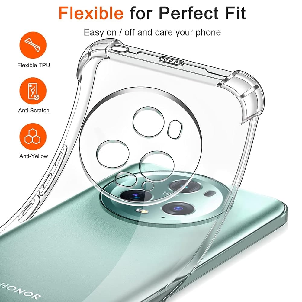 Techsuit Shockproof Clear Silicone - θήκη για Honor Magic5 Pro - Διάφανο 3