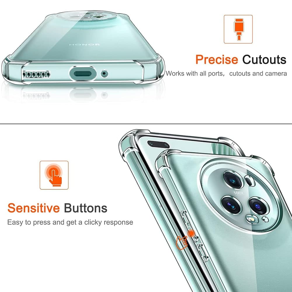 Techsuit Shockproof Clear Silicone - θήκη για Honor Magic5 Pro - Διάφανο 5