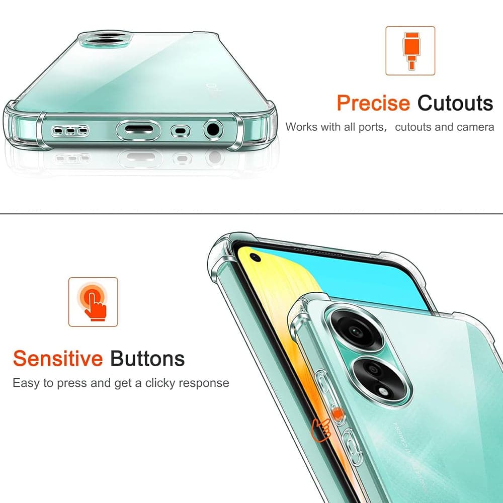 Techsuit Shockproof Clear Silicone - θήκη για Oppo A38 - Διάφανο 3