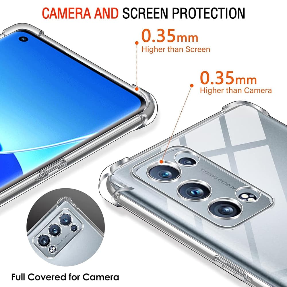 Techsuit Shockproof Clear Silicone - θήκη για Oppo Reno6 Pro 5G (Snapdragon) - Διάφανο 4