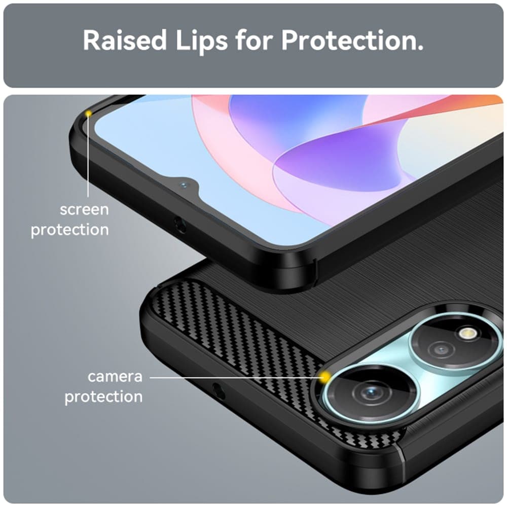 Techsuit Carbon Silicone - θήκη για Honor X7b - Μαύρο 4