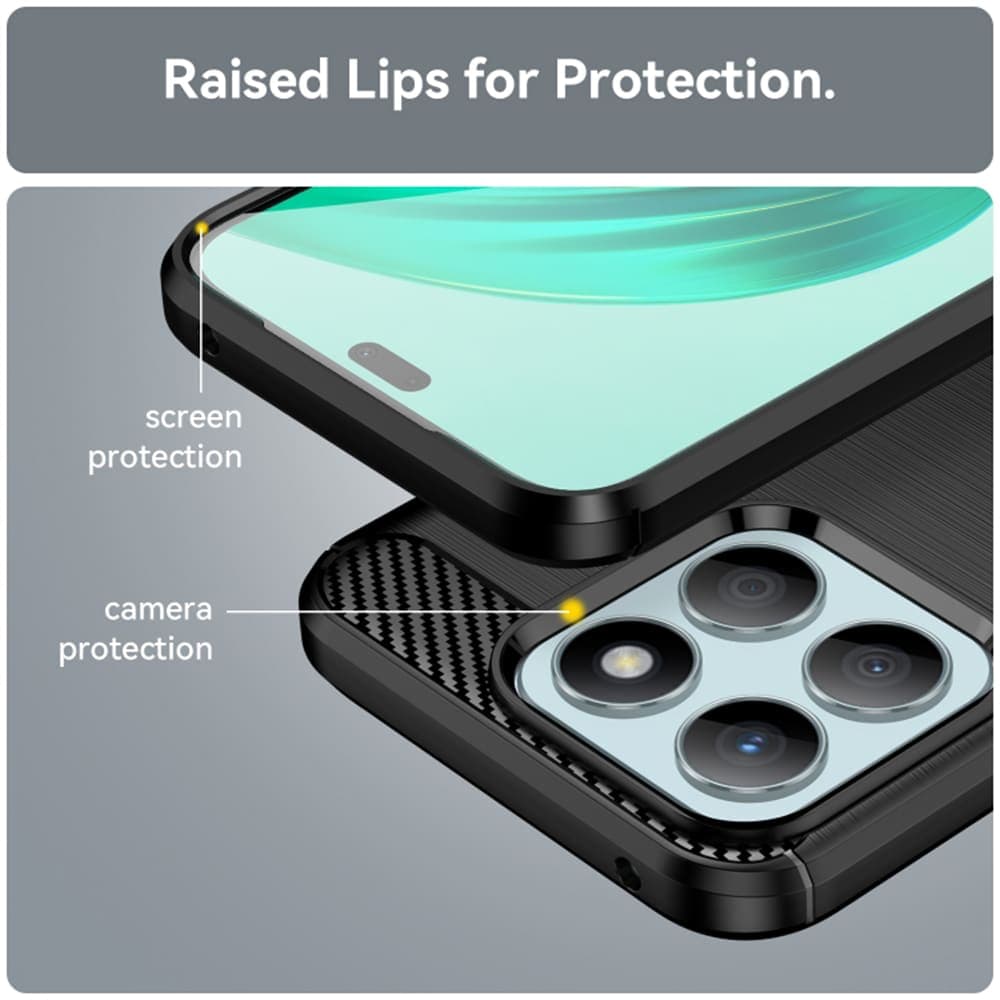 Techsuit Carbon Silicone - θήκη για Honor X8b - Μαύρο 5