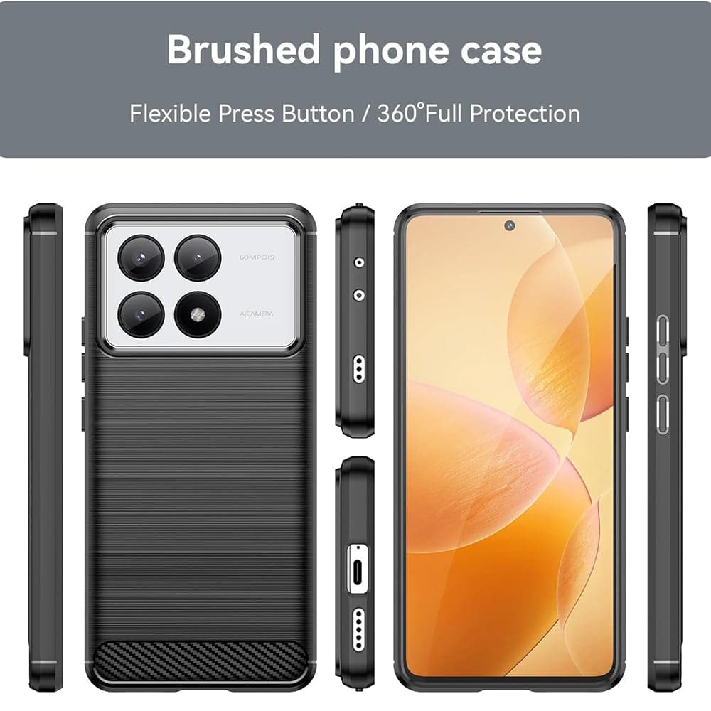 Techsuit Carbon Silicone - θήκη για Xiaomi Poco X6 Pro - Μαύρο 2