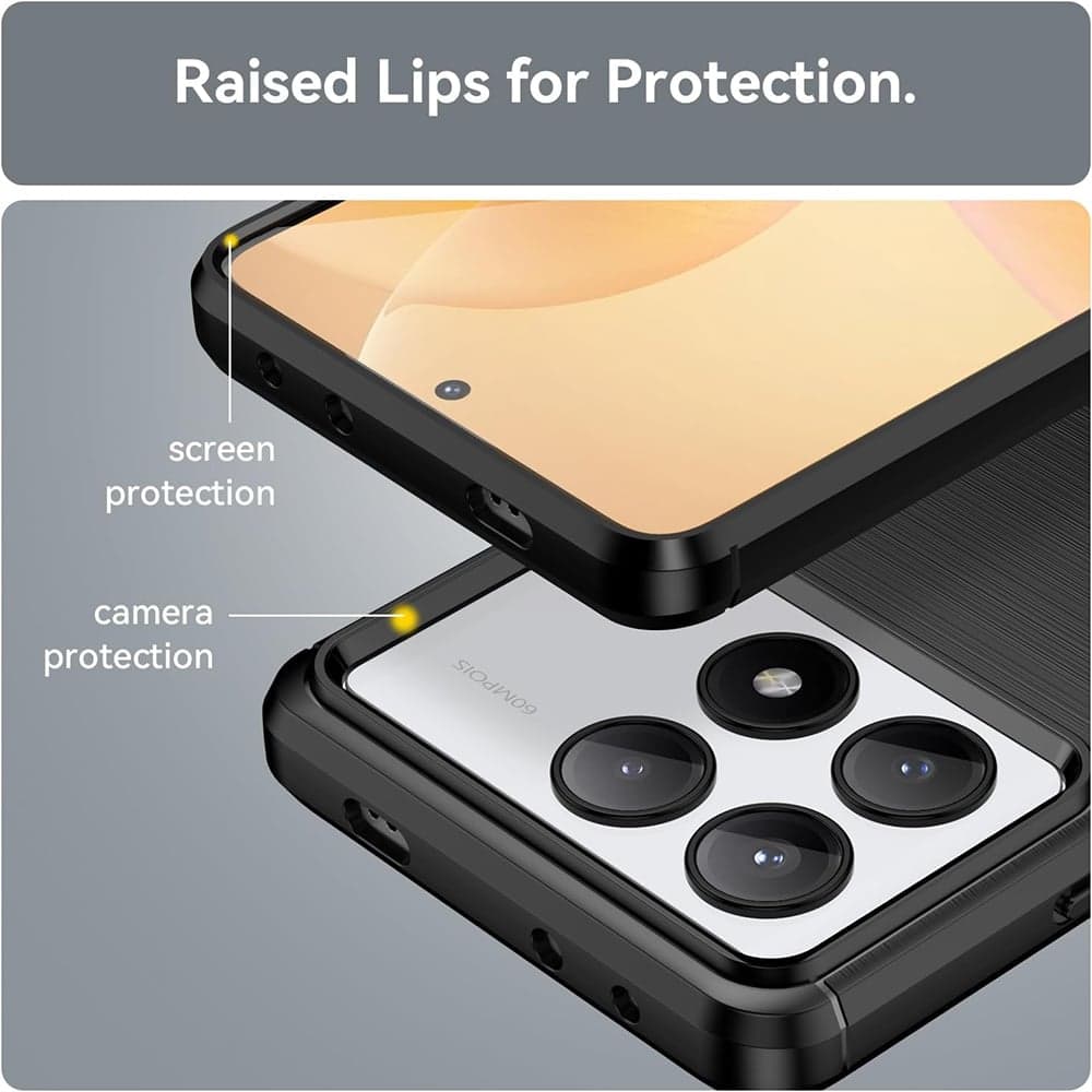Techsuit Carbon Silicone - θήκη για Xiaomi Poco X6 Pro - Μαύρο 6
