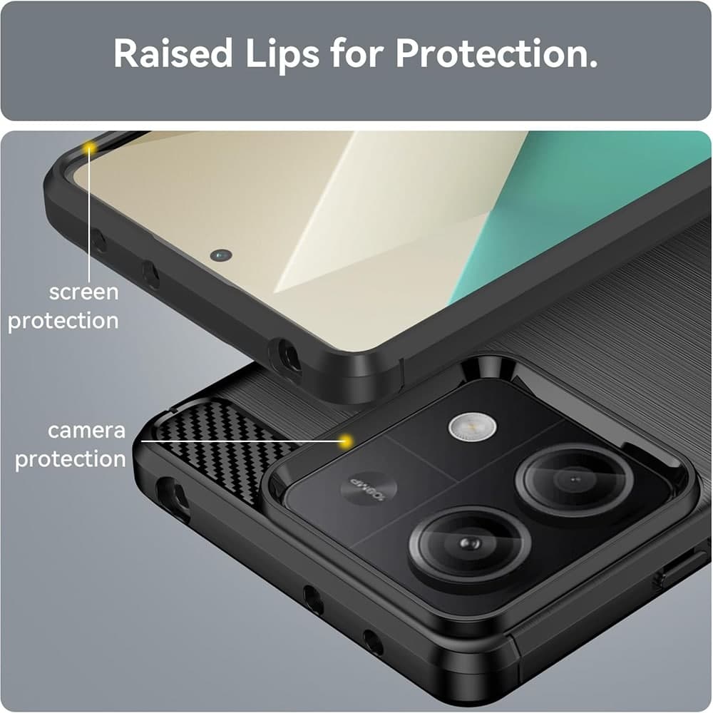 Techsuit Carbon Silicone - θήκη για Xiaomi Redmi Note 13 4G - Μαύρο 6
