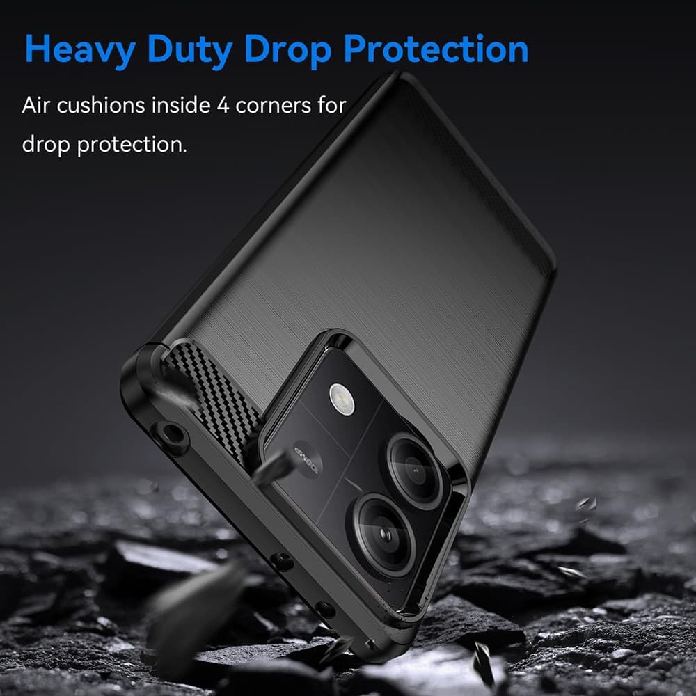 Techsuit Carbon Silicone - θήκη για Xiaomi Redmi Note 13 4G - Μαύρο 5