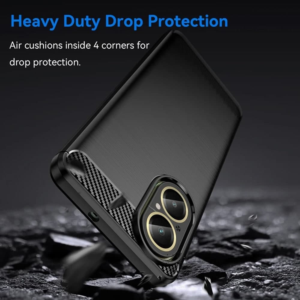 Techsuit Carbon Silicone - θήκη για Realme C67 4G - Μαύρο 4