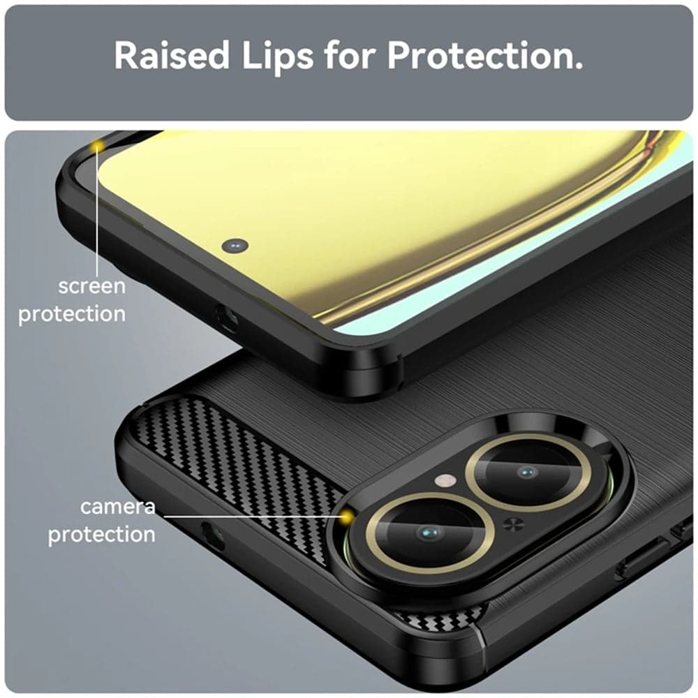 Techsuit Carbon Silicone - θήκη για Realme C67 4G - Μαύρο 6