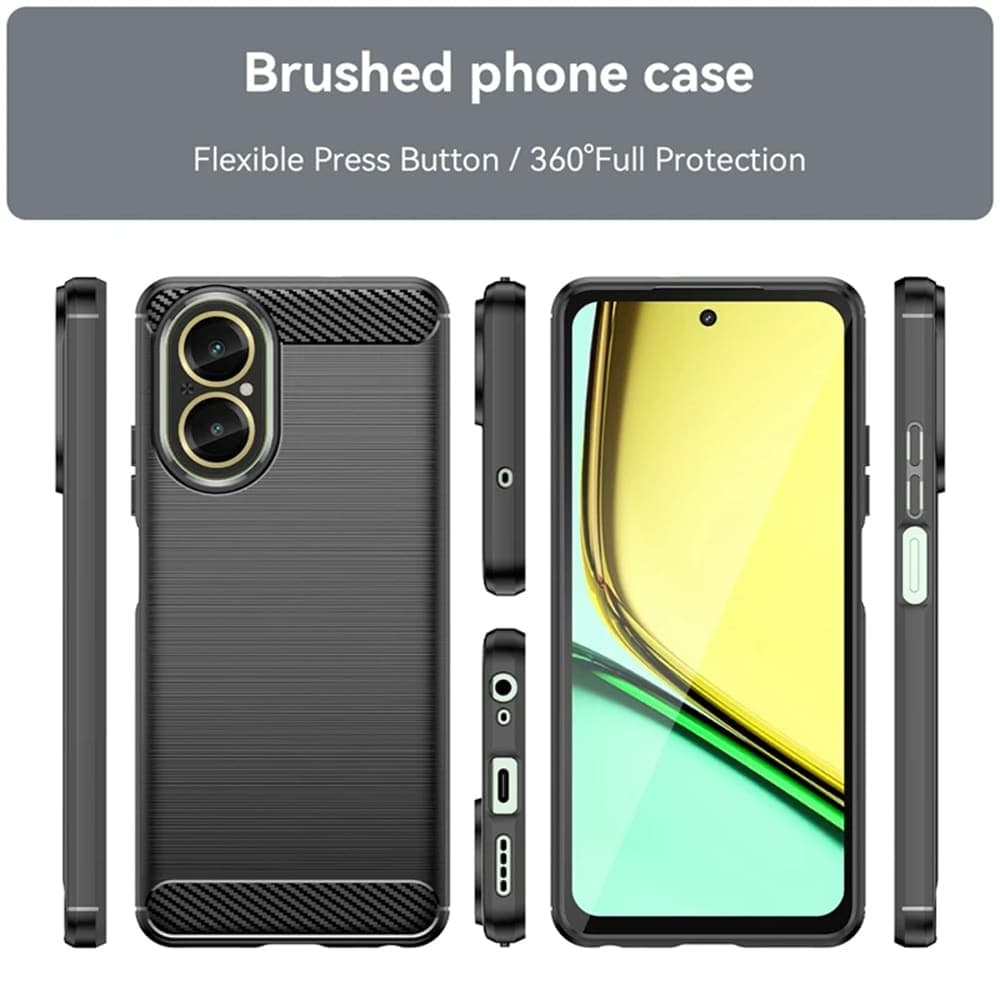 Techsuit Carbon Silicone - θήκη για Realme C67 4G - Μαύρο 2