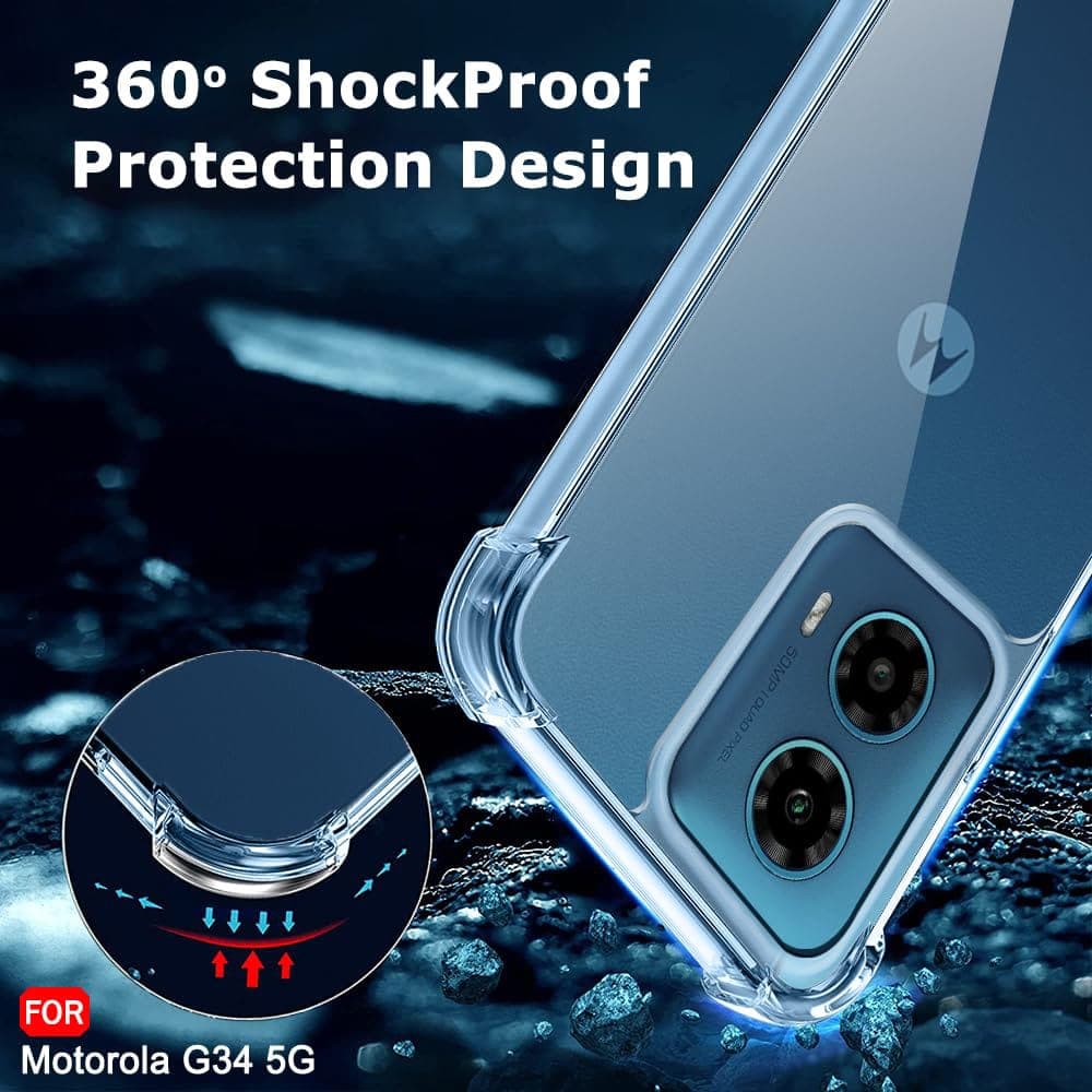 Techsuit Shockproof Clear Silicone - θήκη για Motorola Moto G34 - Διάφανο 3
