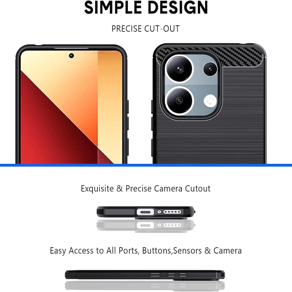 Techsuit Carbon Silicone - θήκη για Xiaomi Redmi Note 13 Pro / Poco M6 - Μαύρο 6