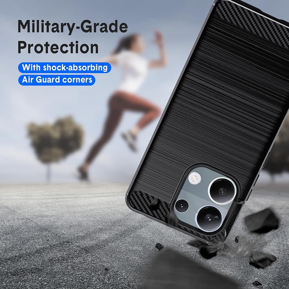 Techsuit Carbon Silicone - θήκη για Xiaomi Redmi Note 13 Pro / Poco M6 - Μαύρο 2