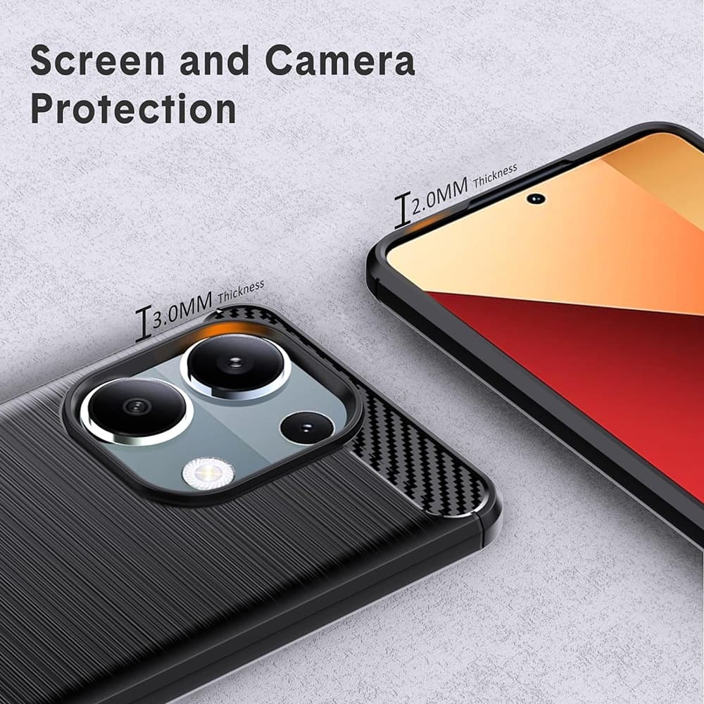 Techsuit Carbon Silicone - θήκη για Xiaomi Redmi Note 13 Pro / Poco M6 - Μαύρο 4