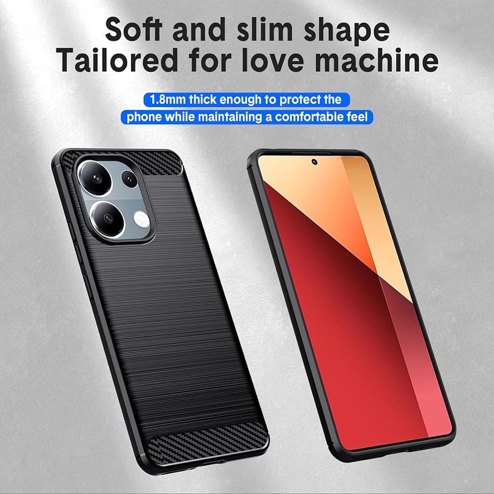 Techsuit Carbon Silicone - θήκη για Xiaomi Redmi Note 13 Pro / Poco M6 - Μαύρο 3