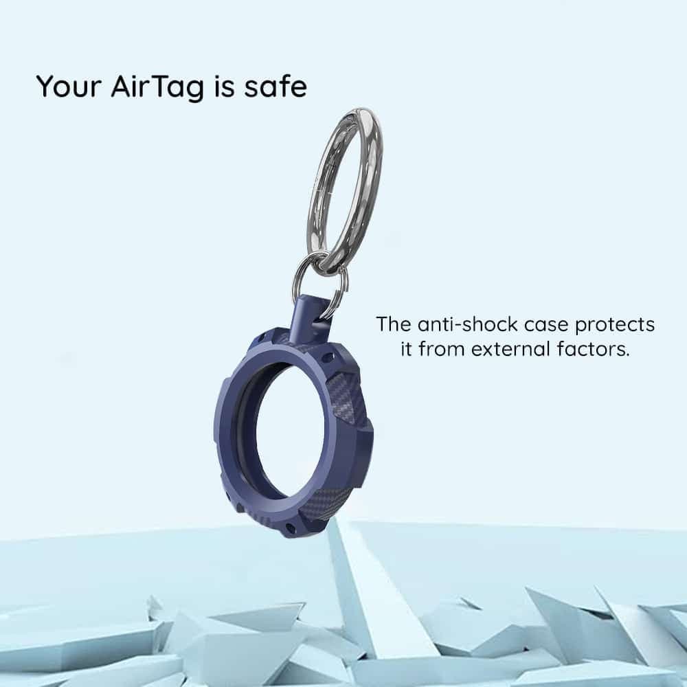Techsuit - Rugged Armor Pro Secure Holder (RSH1) - Apple AirTag Case, with Metal Ring - Black 4