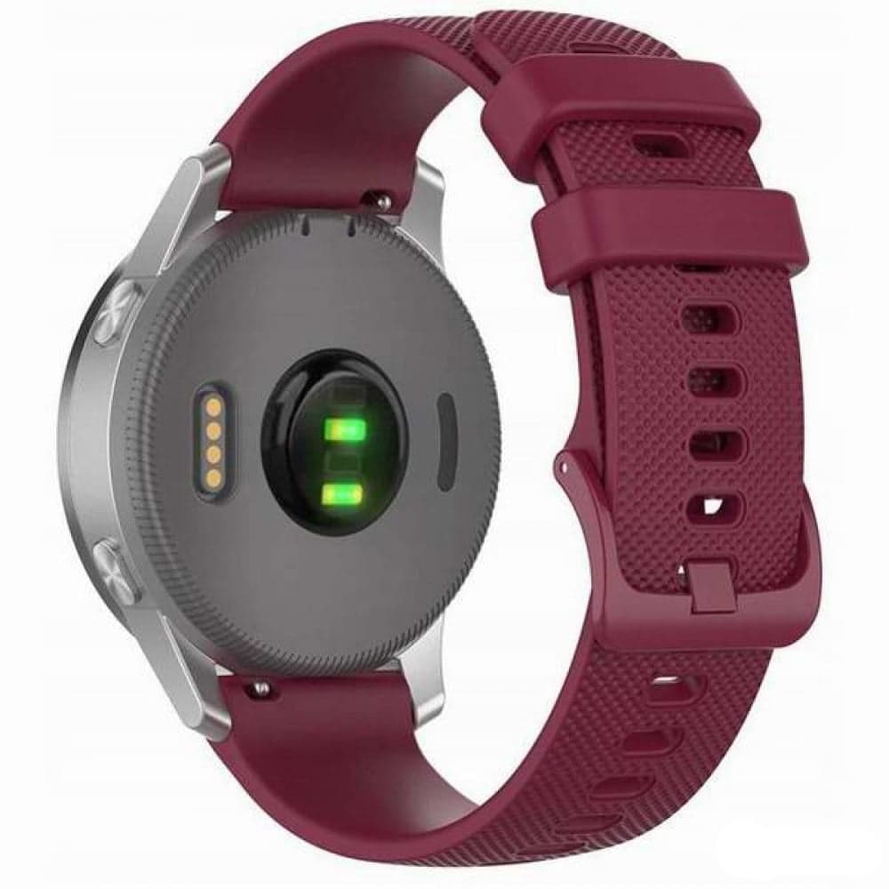 Techsuit - Watchband 20mm (W006) -Samsung Galaxy Watch 4/5/Active 2, Huawei Watch GT 3 (42mm)/GT 3 Pro (43mm) - Burgundy 2