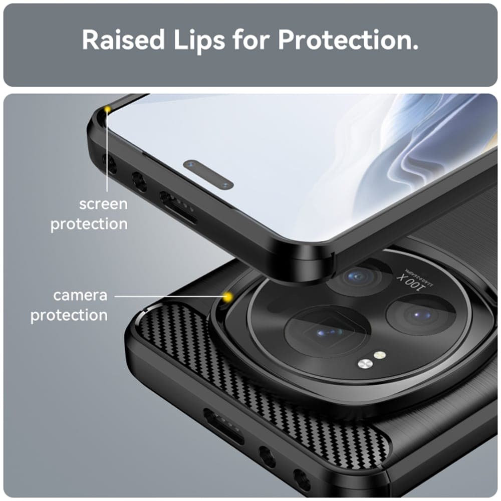 Techsuit Carbon Silicone - θήκη για Honor Magic6 Pro - Μαύρο 6