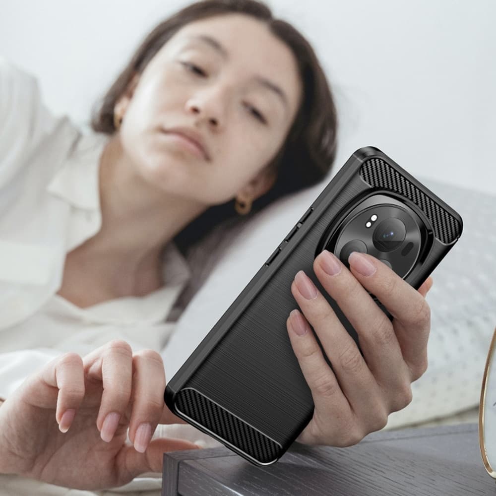 Techsuit Carbon Silicone - θήκη για Honor Magic6 Pro - Μαύρο 5