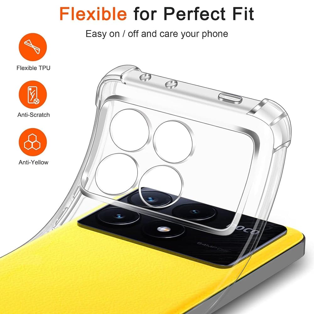 Techsuit Shockproof Clear Silicone - θήκη για Xiaomi Poco X6 Pro - Διάφανο 5