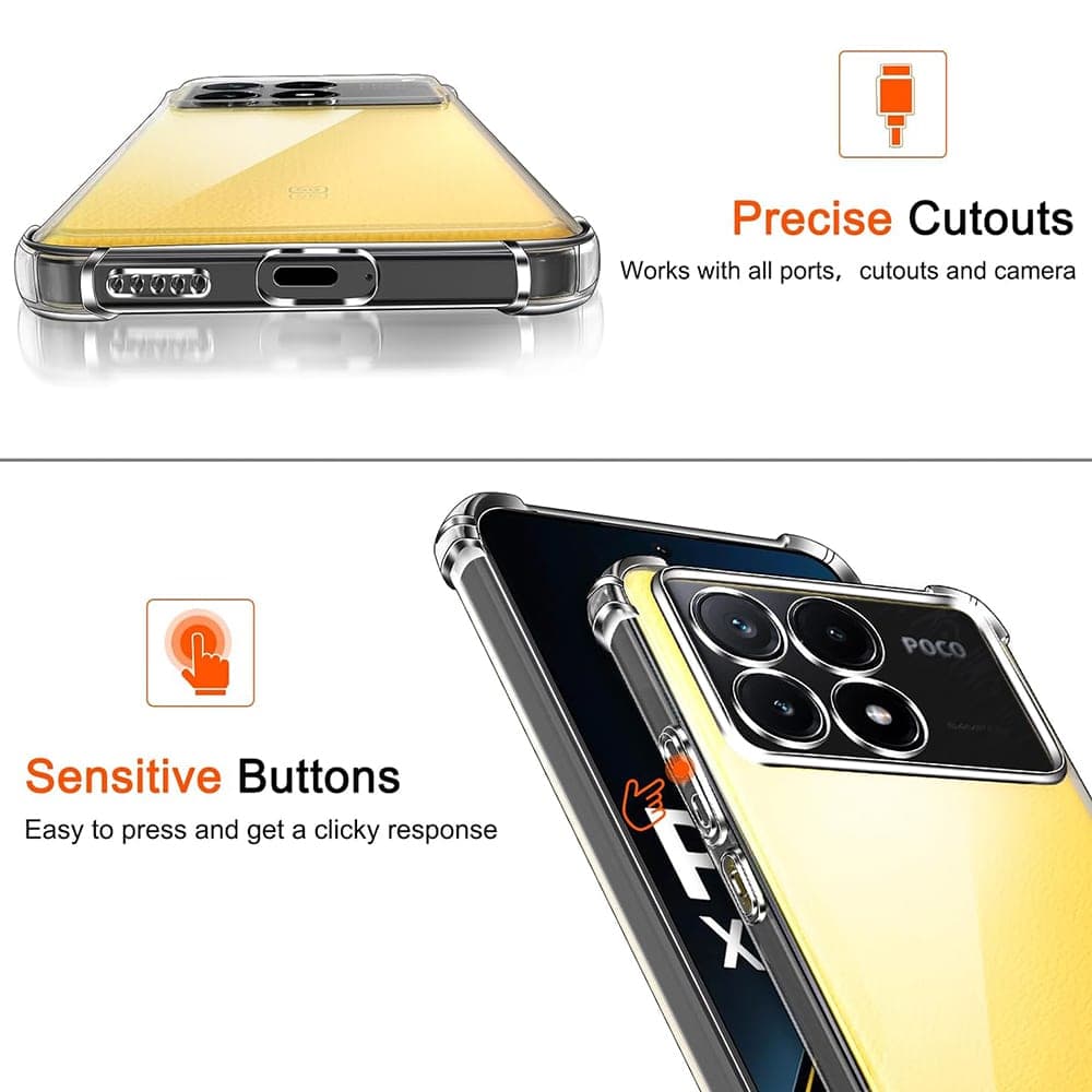 Techsuit Shockproof Clear Silicone - θήκη για Xiaomi Poco X6 Pro - Διάφανο 4