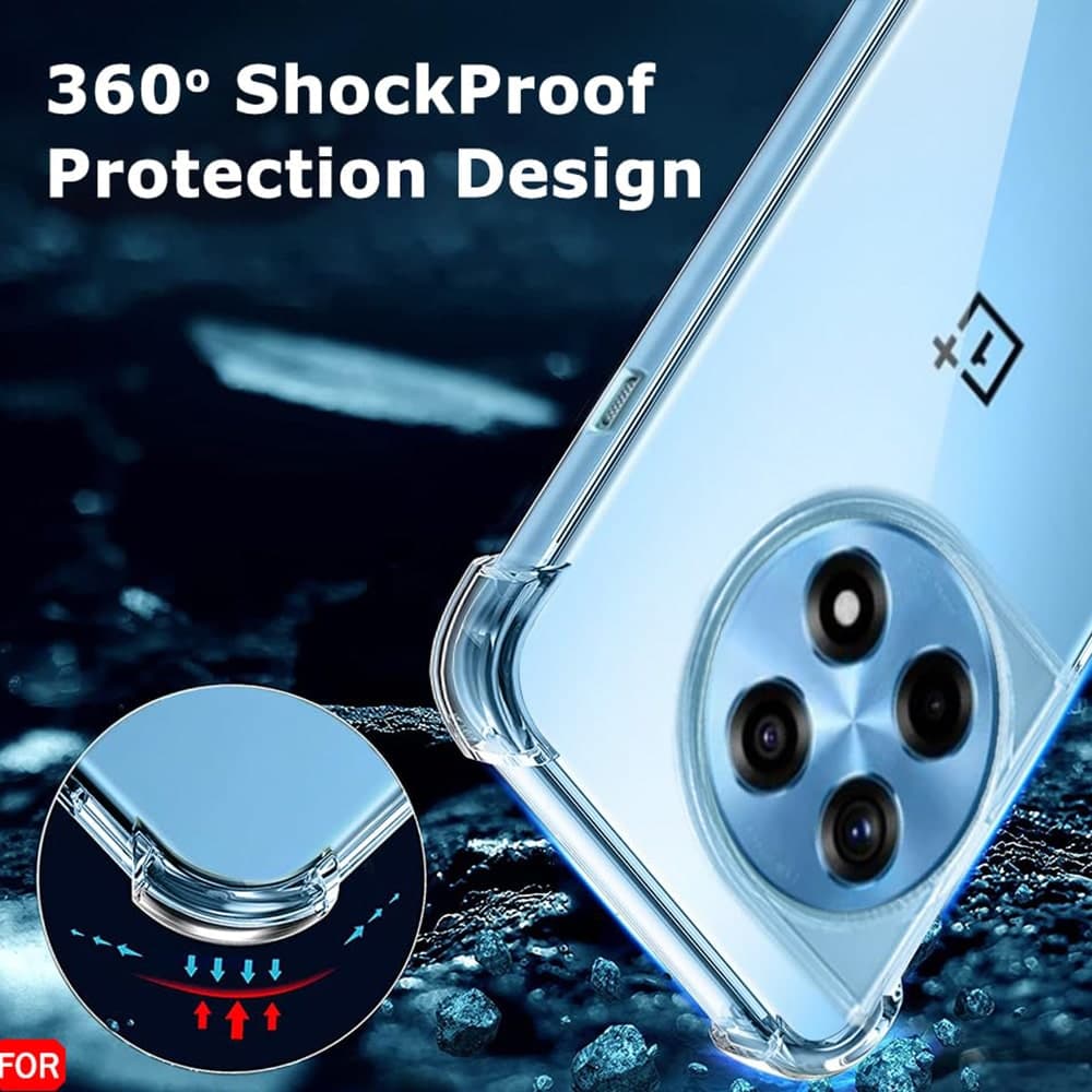 Techsuit Shockproof Clear Silicone - θήκη για Oneplus 12R - Διάφανο 3