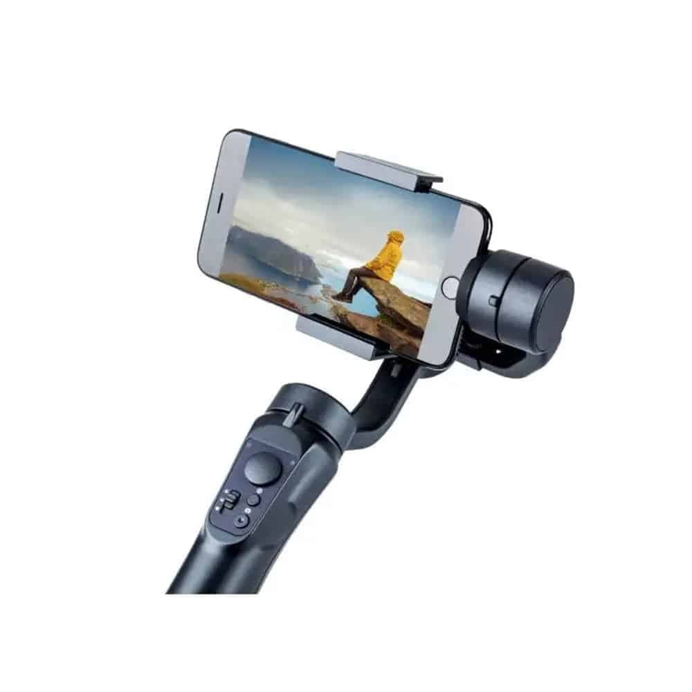Techsuit - Phone Gimbal (H4) - with 3 Axis Handheld, Joystick, Micro-USB, 6.1inch Max, Aluminum Alloy, 2200mAh - Black 2