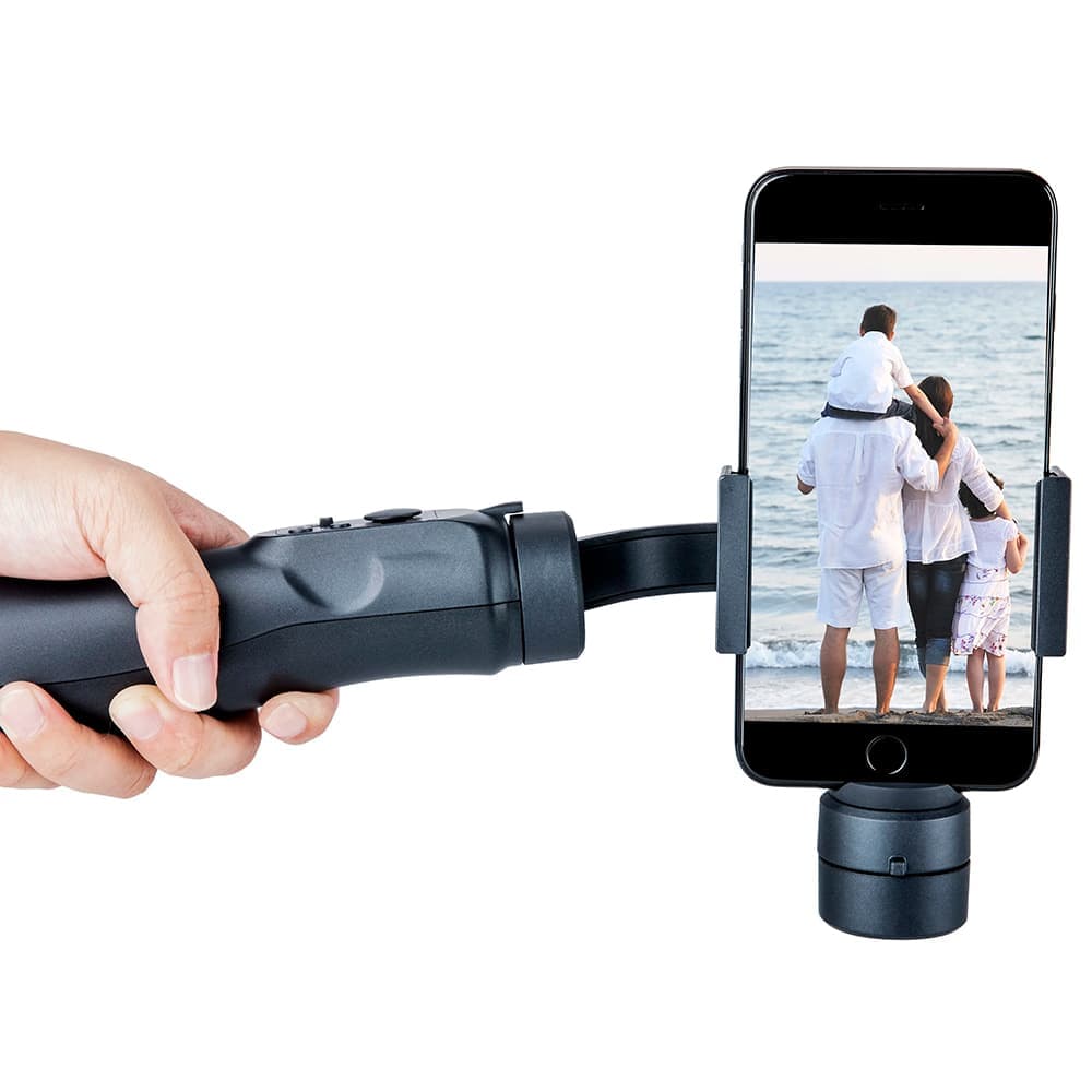 Techsuit - Phone Gimbal (H4) - with 3 Axis Handheld, Joystick, Micro-USB, 6.1inch Max, Aluminum Alloy, 2200mAh - Black 3