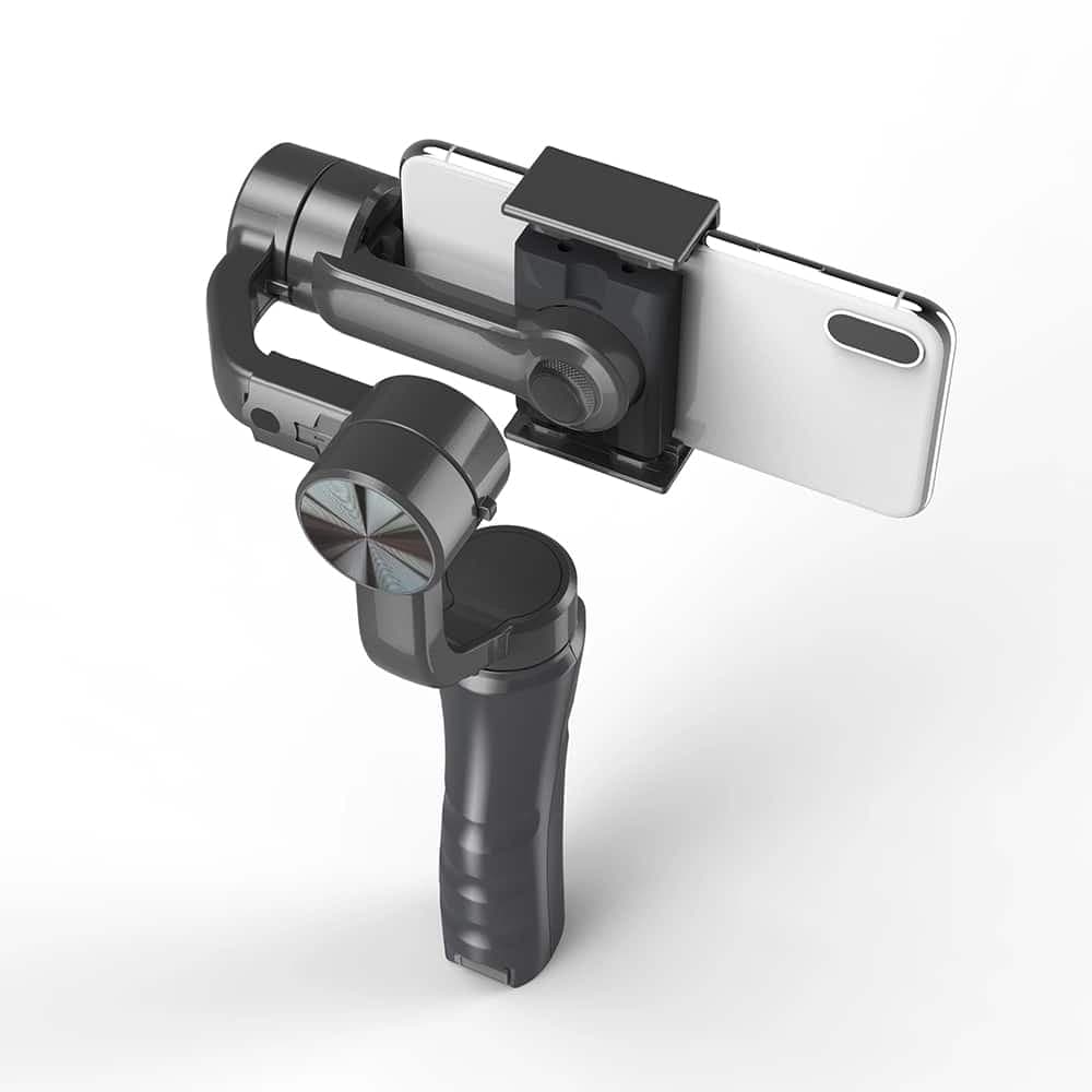 Techsuit - Phone Gimbal (H4) - with 3 Axis Handheld, Joystick, Micro-USB, 6.1inch Max, Aluminum Alloy, 2200mAh - Black 4