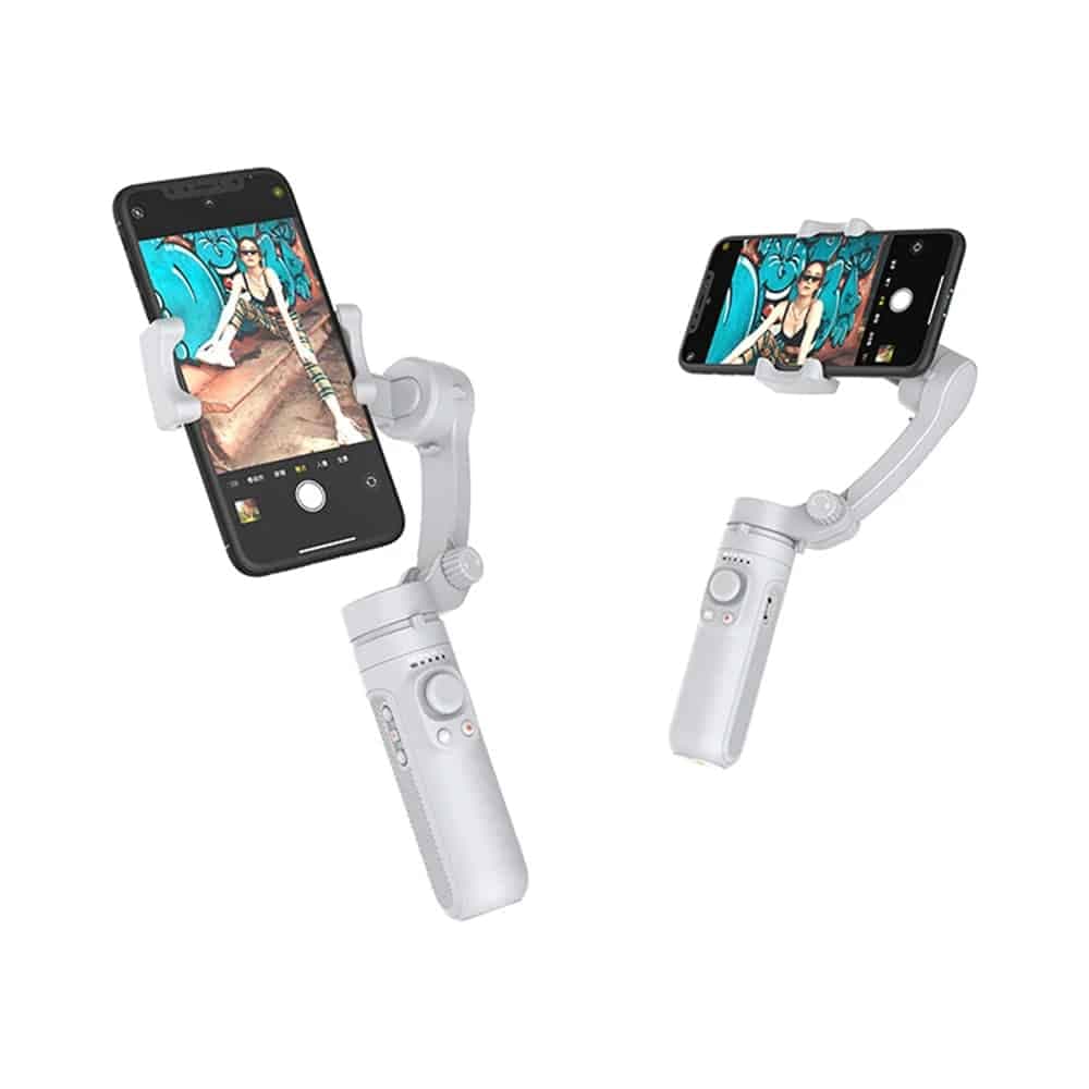 Techsuit - Phone Gimbal (SK062) - 3 Axis, Intelligent Tracking, Automatic Calibration, Joystick, Foldable, 2500mAh - Gray