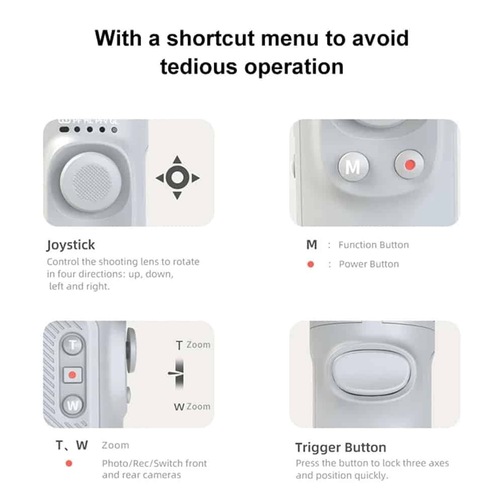 Techsuit - Phone Gimbal (SK062) - 3 Axis, Intelligent Tracking, Automatic Calibration, Joystick, Foldable, 2500mAh - Gray 5