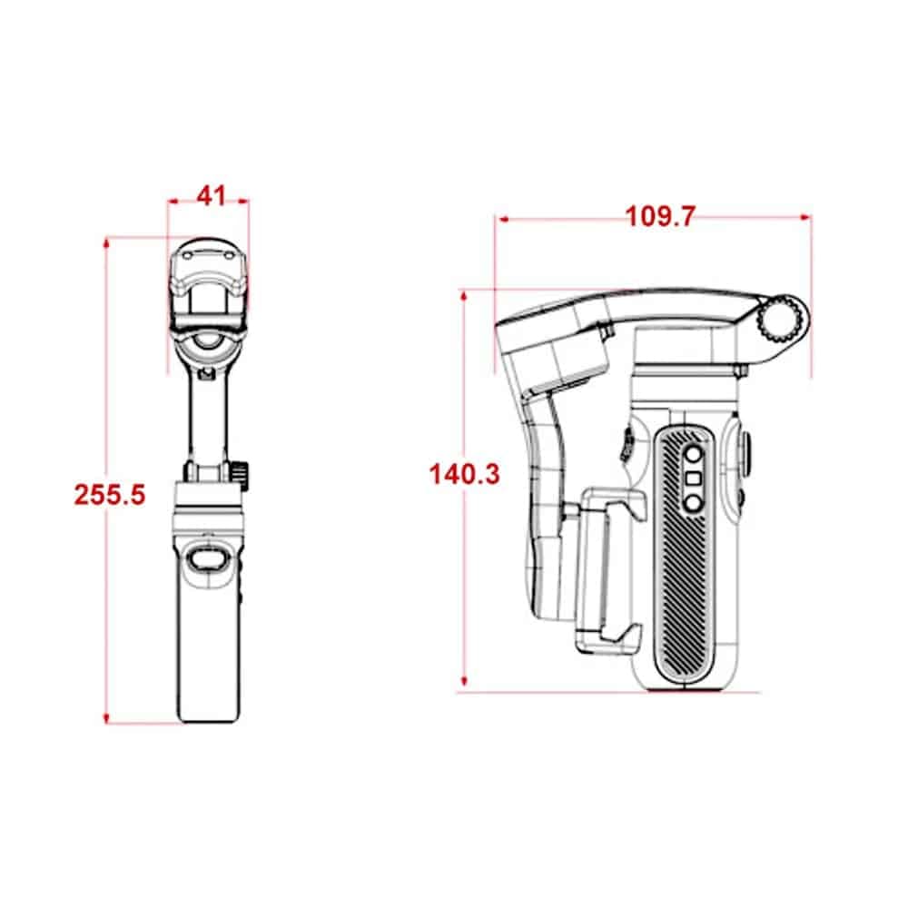 Techsuit - Phone Gimbal (SK062) - 3 Axis, Intelligent Tracking, Automatic Calibration, Joystick, Foldable, 2500mAh - Gray 6