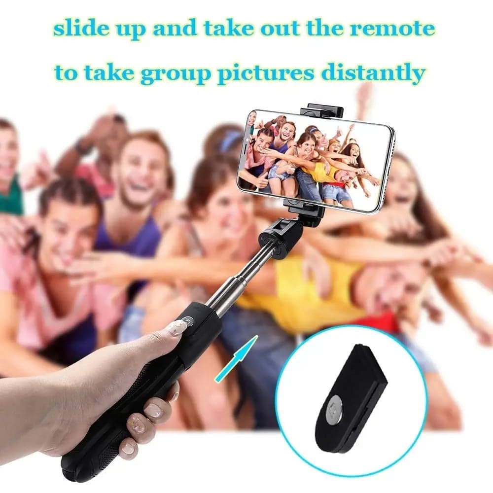 Techsuit - Selfie Stick (K06) - Stable Tripod with Bluetooth Remote Control, Foldable, 360 Rotation, 70cm - Black 6