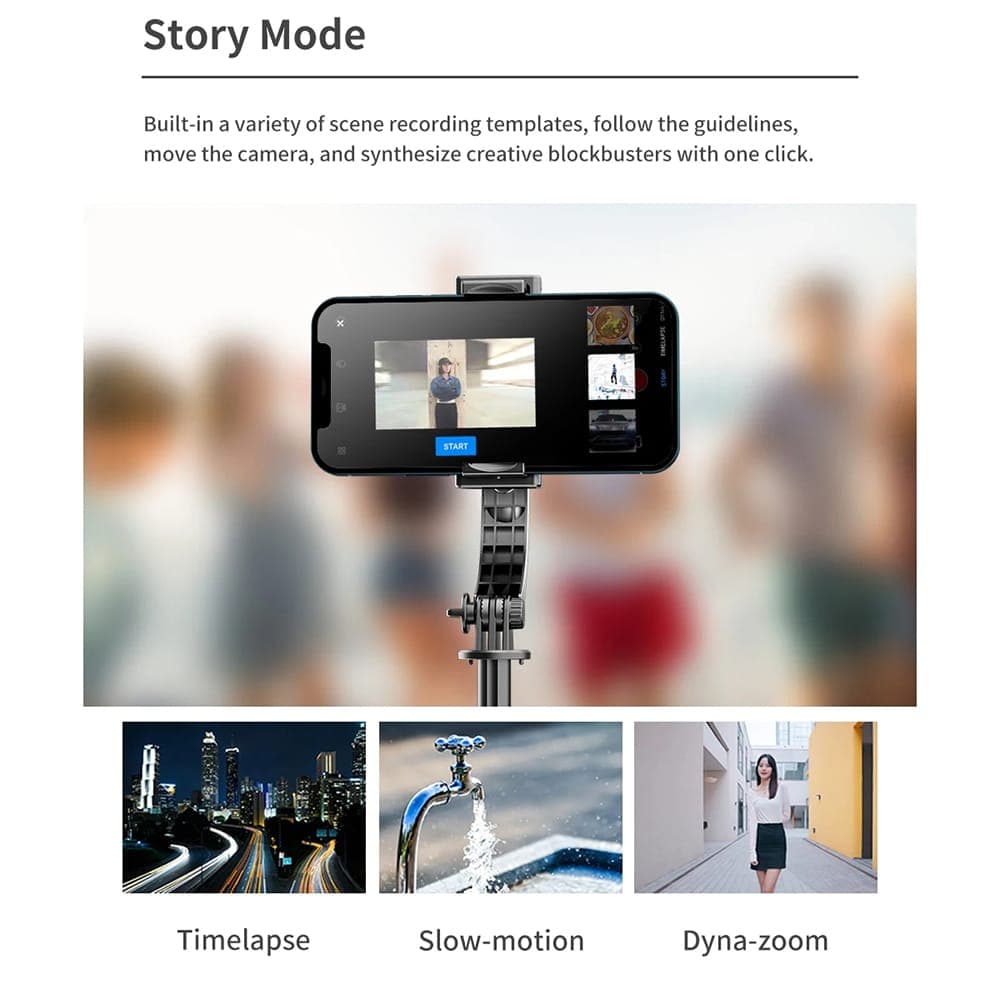 Techsuit - Selfie Stick (L19s) - Stable Gimbal/Tripod with Bluetooth Remote Control, Fill Light, 360 Rotation, 70cm - Black 6