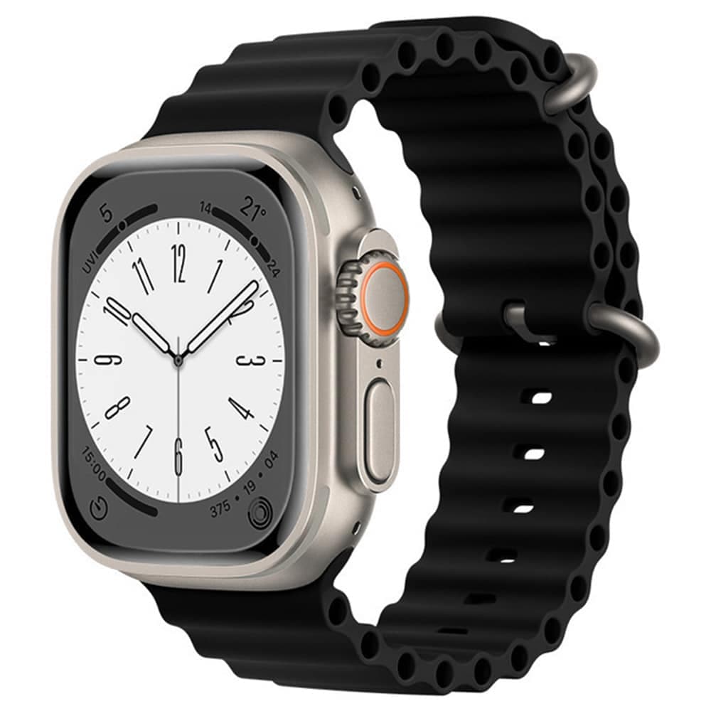 Techsuit Watchband (W038) - θήκη για Apple Watch 38mm (1st gen) / 40mm 41mm 42mm 1 2 3 4 5 6 7 8 9 10 11 SE (2022) - Μαύρο