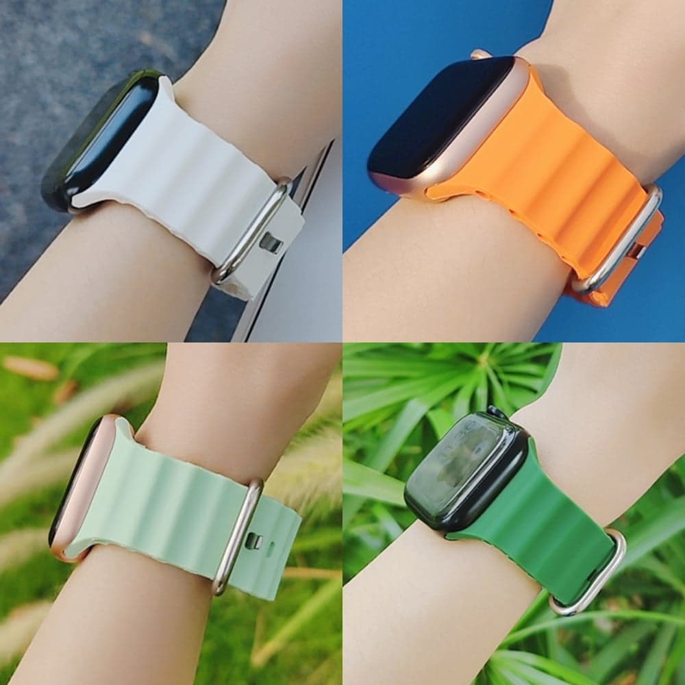 Techsuit - Watchband (W038) - Apple Watch 1/2/3/4/5/6/7/8/9/10/SE/SE 2 (38/40/41/42mm) - Wine Red 5