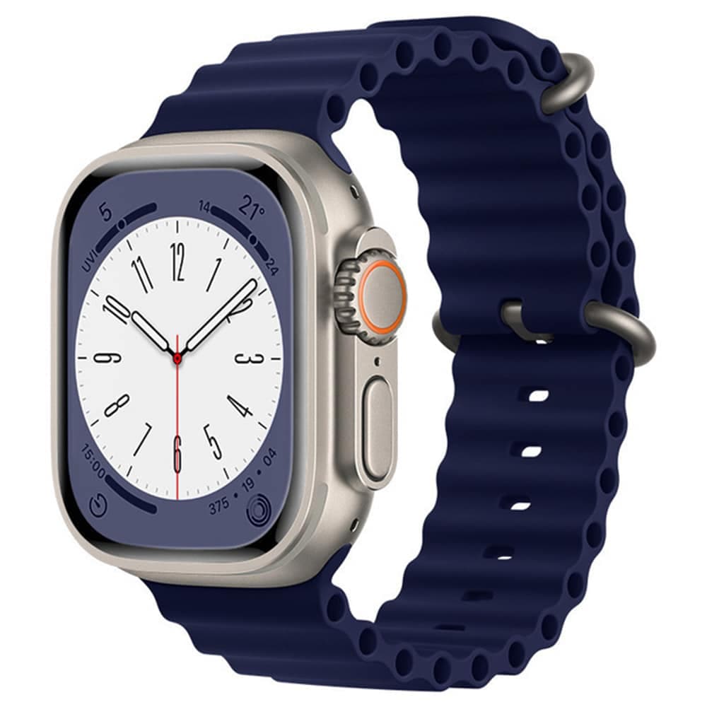 Techsuit - Watchband (W038) - Apple Watch 1/2/3/4/5/6/7/8/9/10/11/SE/SE 2/SE 3 (38/40/41/42mm) - Dark Blue