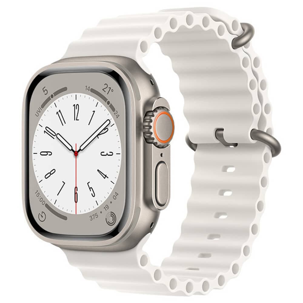 Techsuit Watchband (W038) - θήκη για Apple Watch 38mm (1st gen) / 40mm 41mm 42mm 1 2 3 4 5 6 7 8 9 10 11 SE (2022) - Λευκό