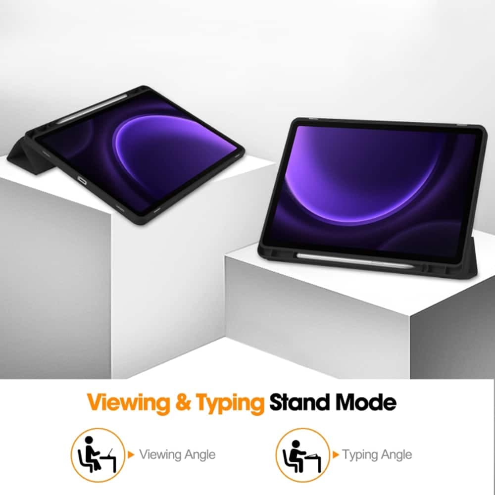 Techsuit - Flex Trifold (with Pencil Holder) - Samsung Galaxy Tab S9 FE / S10 FE - Black 4