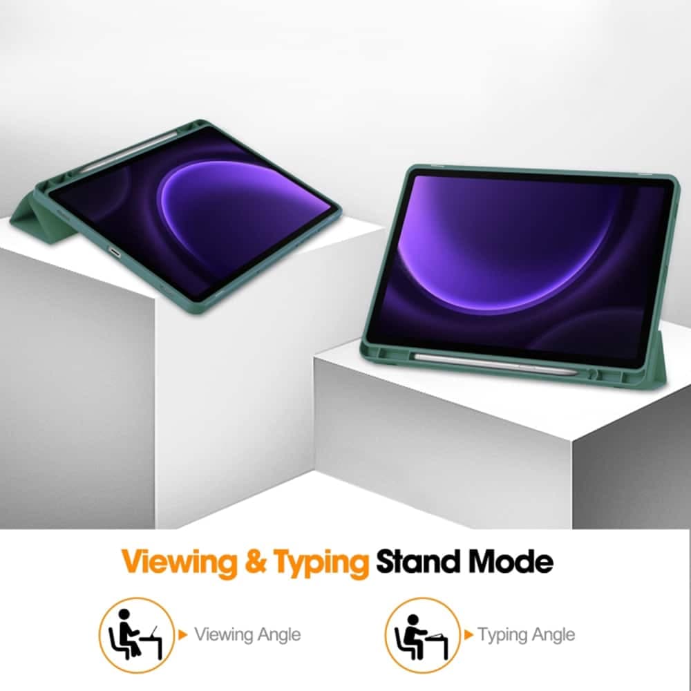 Techsuit - Flex Trifold (με Θήκη για Μολύβι) - Samsung Galaxy Tab S9 FE - Πράσινο 2