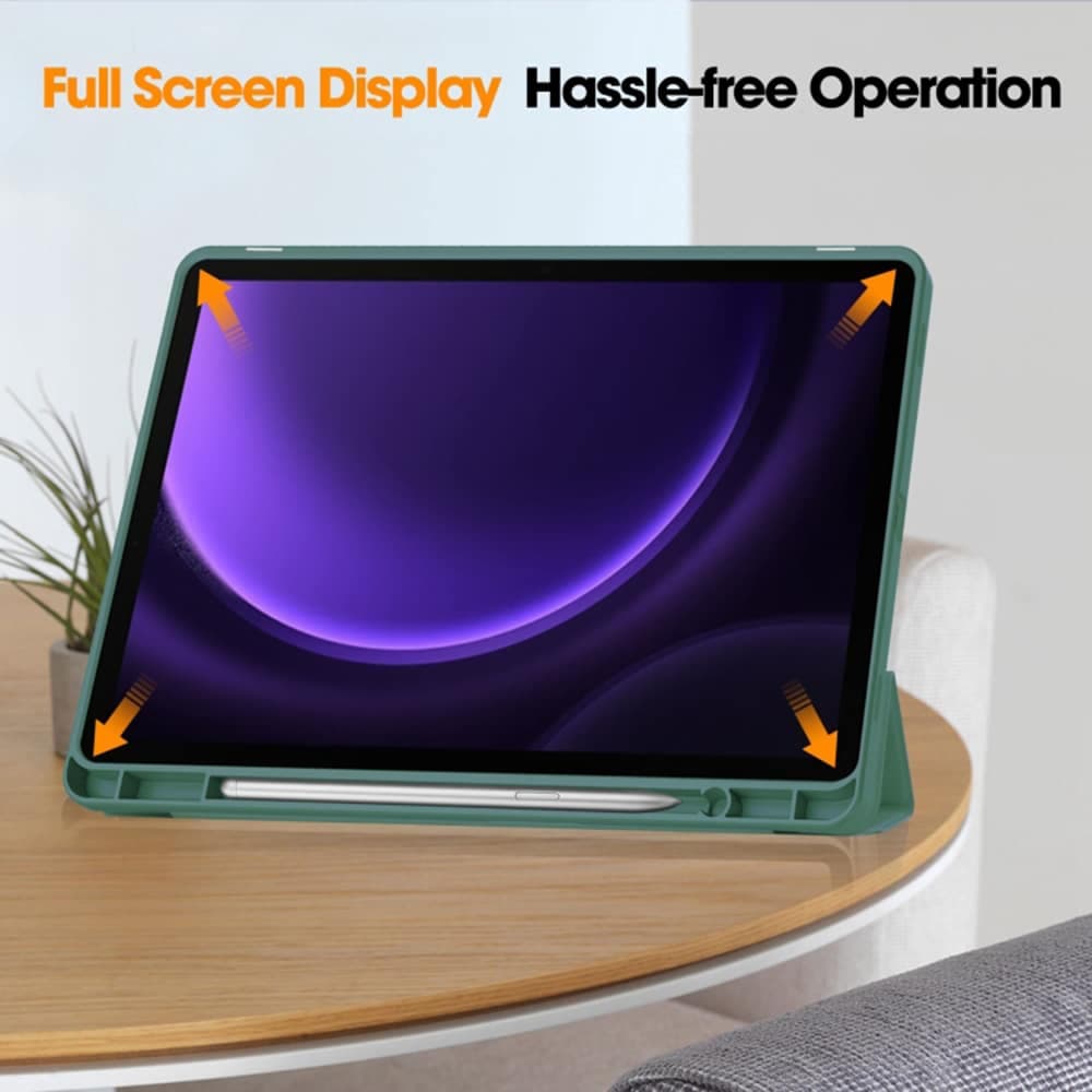 Techsuit - Flex Trifold (με Θήκη για Μολύβι) - Samsung Galaxy Tab S9 FE - Πράσινο 4
