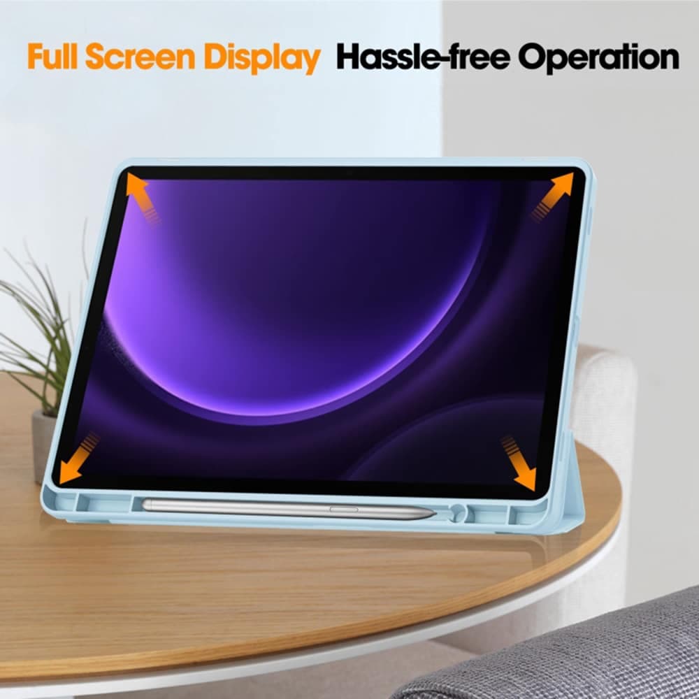 Techsuit - Flex Trifold (με θήκη για stylus) - Samsung Galaxy Tab S9 FE - Ουράνιο Μπλε 3