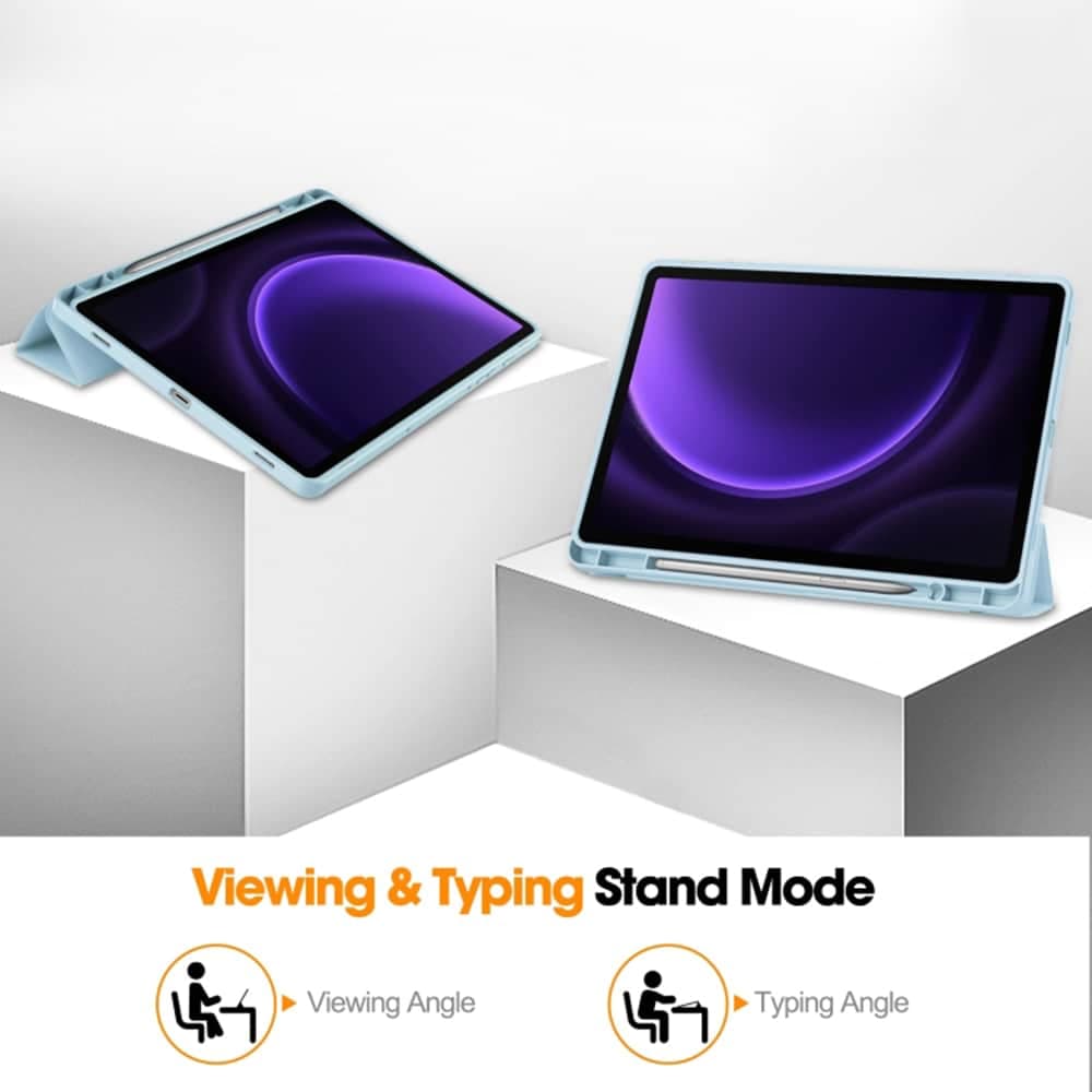 Techsuit - Flex Trifold (με θήκη για stylus) - Samsung Galaxy Tab S9 FE - Ουράνιο Μπλε 4