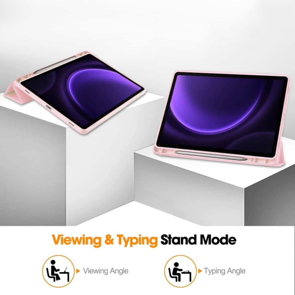 Techsuit - Flex Trifold (με Θήκη για Μολύβι) - Samsung Galaxy Tab S9 FE - Ροζ 2
